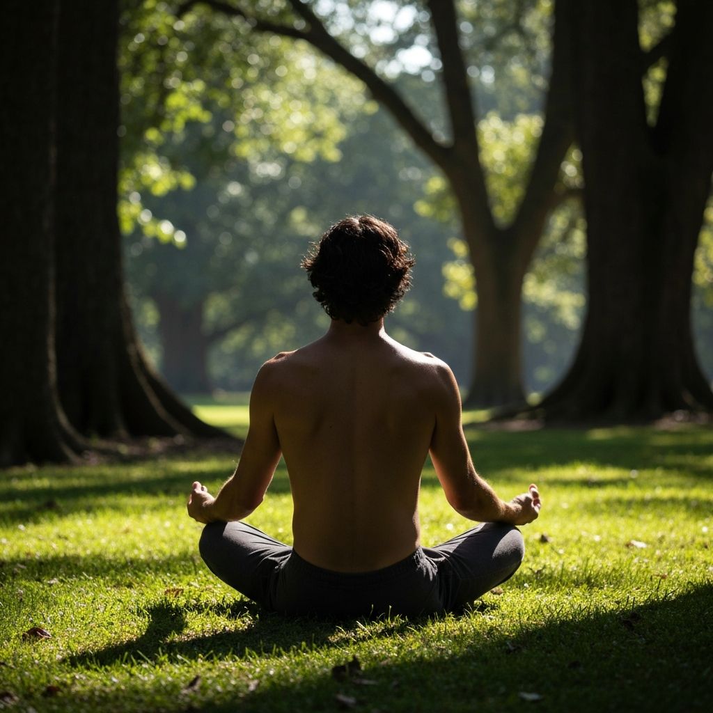 Osoba koja meditira u mirnačnom prirodnom okruženju